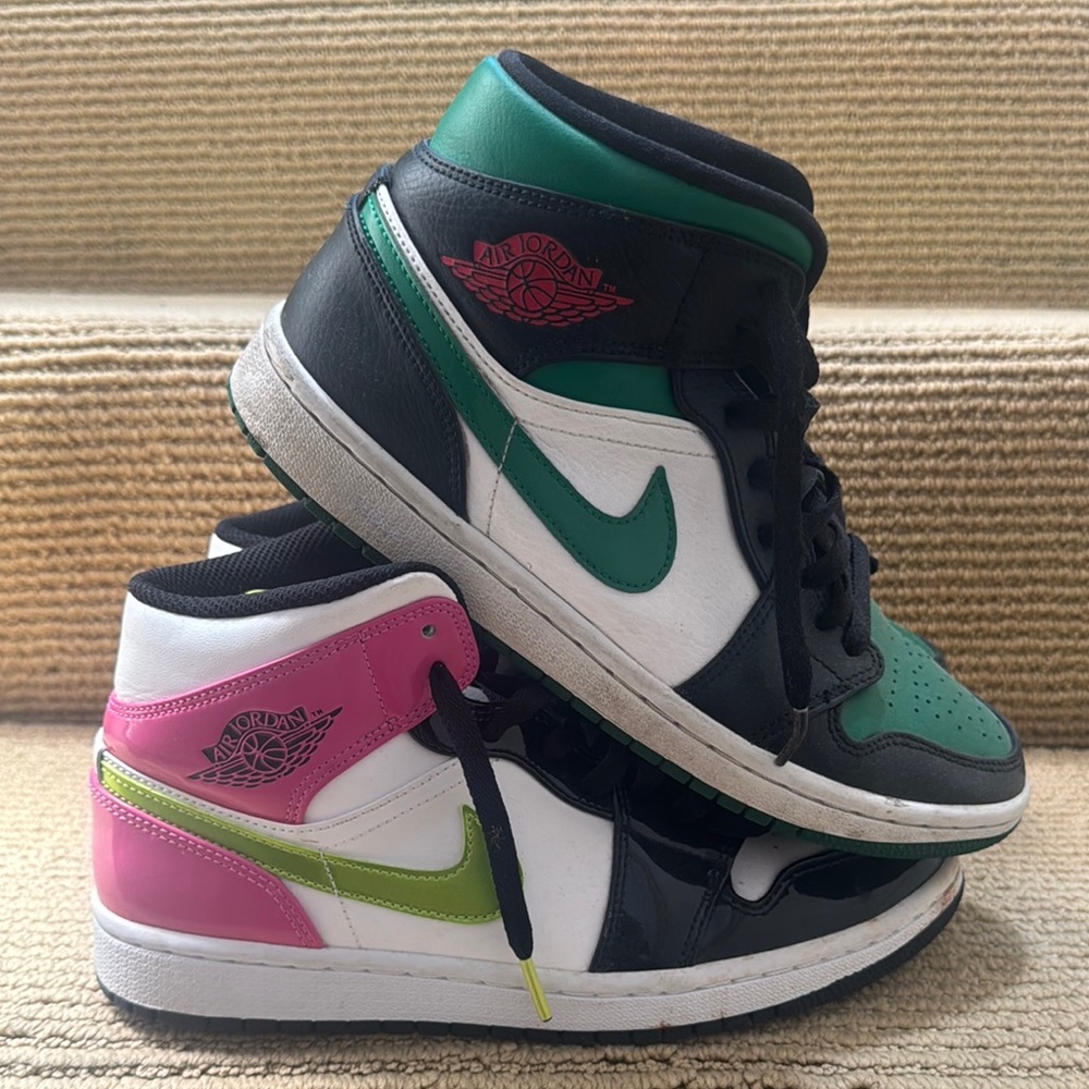 Jordan Green and Black Sneakers Mid-Top Classic
